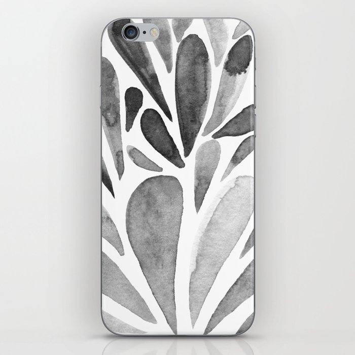 Watercolor artistic drops - black and white iPhone Skin