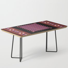 Geometric frame design, Traditional Embroidery pattern, seamless cultural folk art. Coffee Table