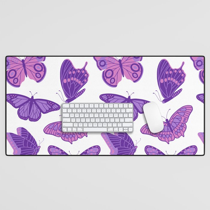 Texas Butterflies – Purple and Pink Pattern Desk Mat
