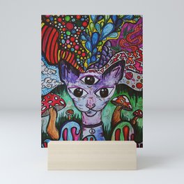 The awakened cat Mini Art Print