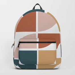 Mid Century Circles Backpack | Graphicdesign, Burntorange, Geometricposter, Blush, Minimal, Abstract, Circles, Modern, Beige, Shapes 