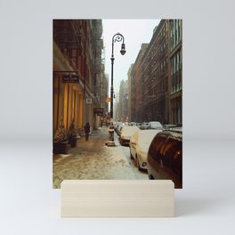 Snowing in Soho, New York Mini Art Print