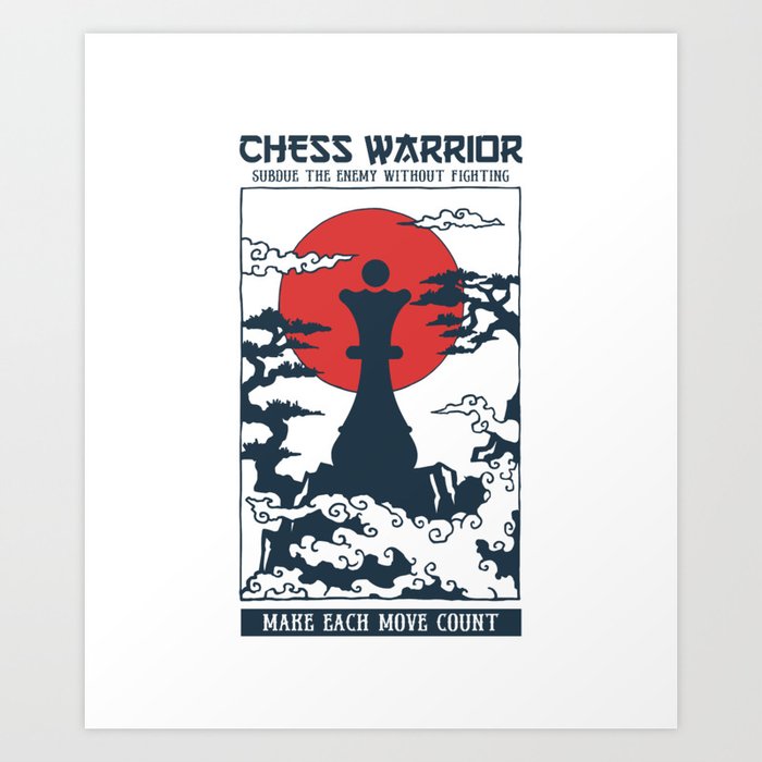 Temple Chess Warrior Queen Art Print