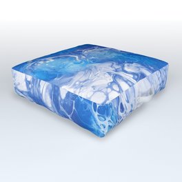 Abstract Blue Ocean Marble Outdoor Floor Cushion