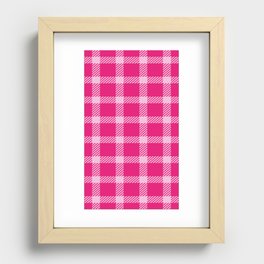Red & White Color Check Design Recessed Framed Print