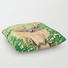Hello Deer - Realistic Deer Drawing Floor Pillow
