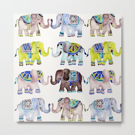 Elephant Collection – Cool Palette Metal Print
