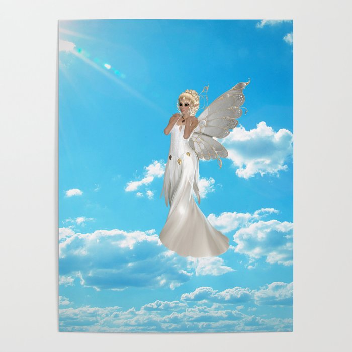 Fairy In White Dress Poster