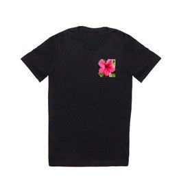 Stunning Red-Pink Hibiscus Flower Exotic Close-Up T Shirt