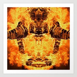 Burning Astronaut Art Print
