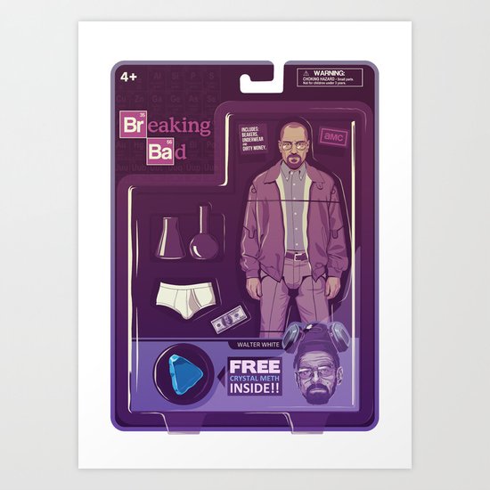 BREAKING BAD ACTION FIGURES - Walter Art Print