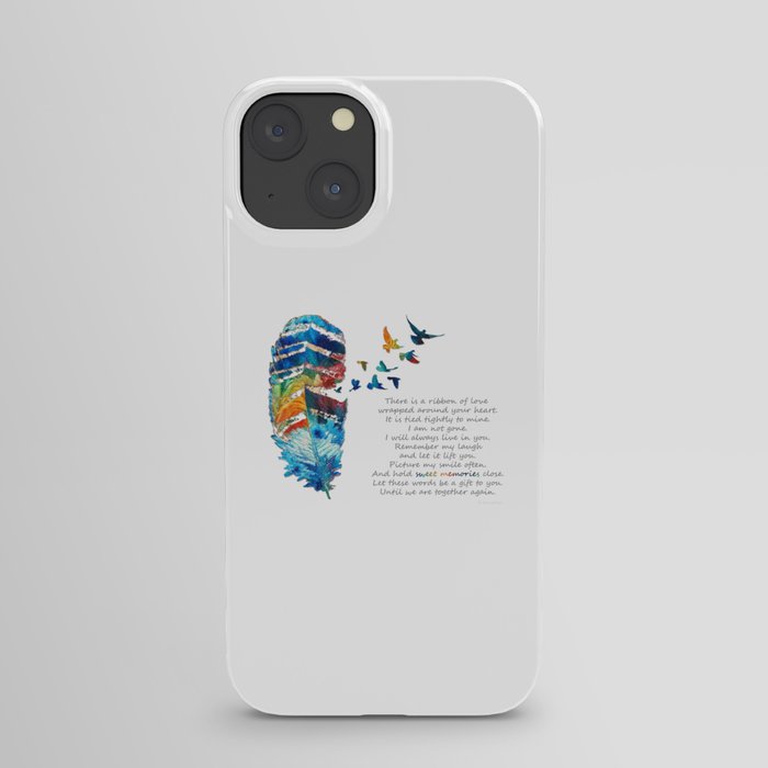 Colorful Feather Art With Birds For Sympathy - Sweet Memories iPhone Case