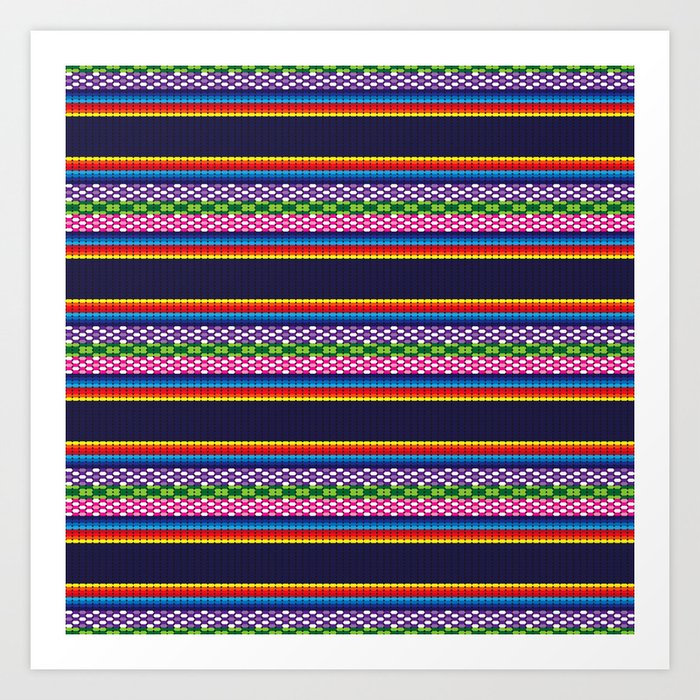 Colorful South American Woven Pattern Art Print