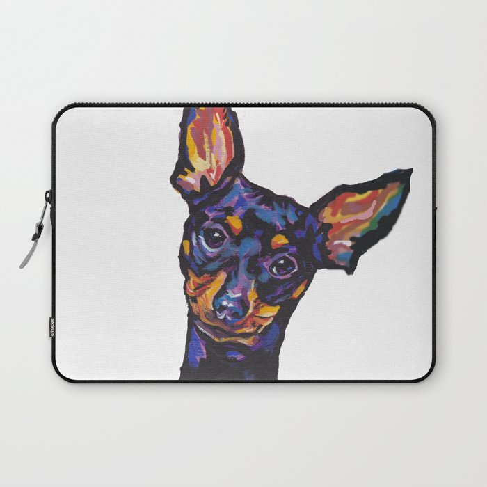 Miniature Pinscher Dog Portrait Bright Colorful Fun Pop Art Dog