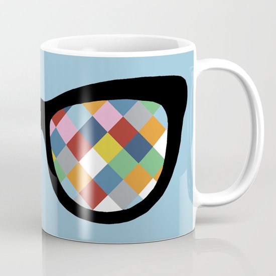 Diamond Eyes on Blue Coffee Mug