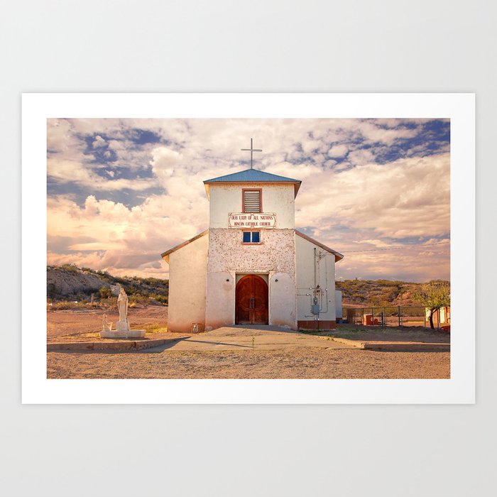 Country Church - Rincon, New Mexico, Our Lady of All Nations Art Print