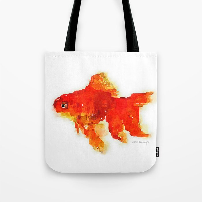 Sleeping Goldfish Watercolor Painting Tote Bag