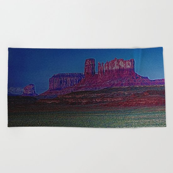 Monument Valley Twilight Beach Towel