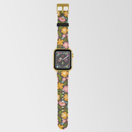 Floral Jungle  Apple Watch Band | Nature, Happy, Drawing, Pink, Leaves, Modern, Whimsical, Pattern, Orange, Garden 