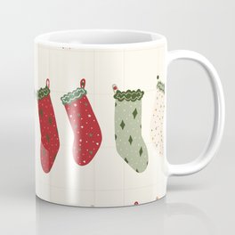 Christmas Stockings in Cream Coffee Mug