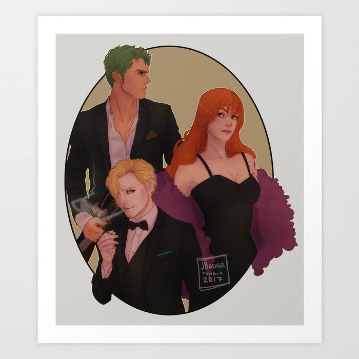 Zoro Sanji And Nami Kunstdrucke Von Jbadgr Society6