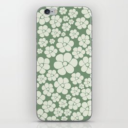Flower Pattern - Green iPhone Skin