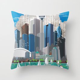 Toronto Skyline wide Throw Pillow