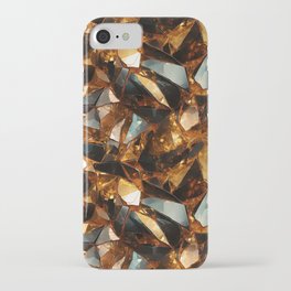 Gold and black gemstones iPhone Case