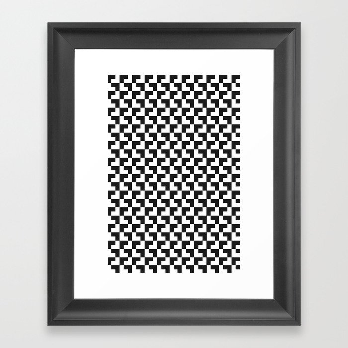 Black and White Tessellation Pattern - Graphic Design Framed Art Print