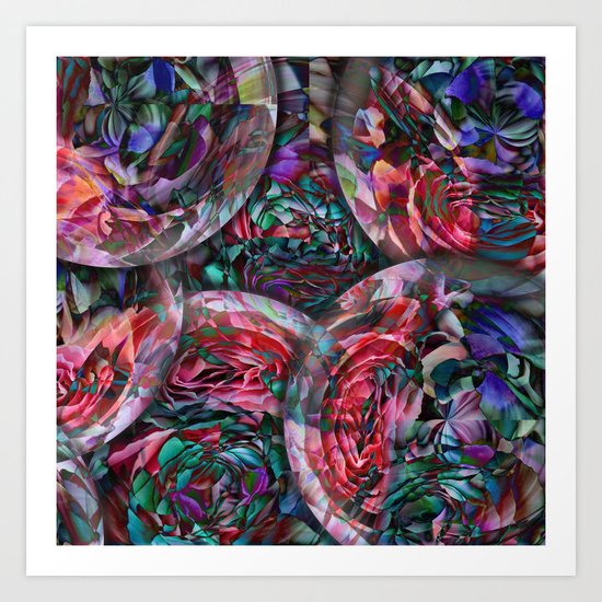 ABSTRACT FLOWERS Art Print