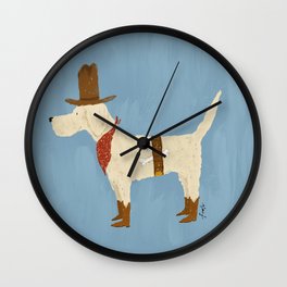 Doodle goldendoodle labradoodle cowboy ranch western dog  Wall Clock