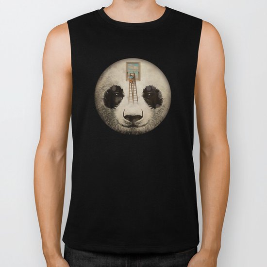 Panda window cleaner 02 Biker Tank
