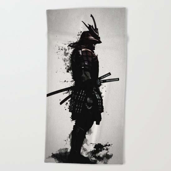 Armored Samurai Beach Towel