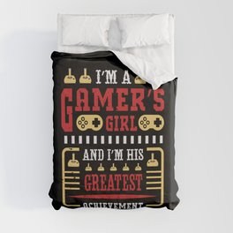 Funny Gamer Girlfriend Quote Duvet Cover