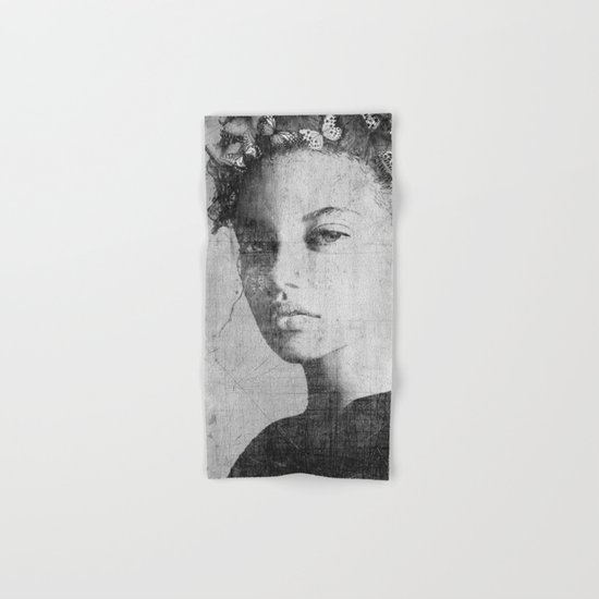 PORTRAIT (Woman with butterflies) Hand & Bath Towel