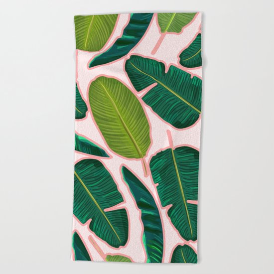 Banana Leaf Blush #society6 #decor #buyart Beach Towel