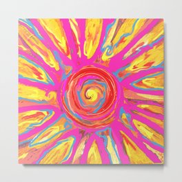 Alien Sun Metal Print | Bright, Painting, Solar, Summer, Sun, Yellow, Sunpainting, Sol, Abstract, Pink 