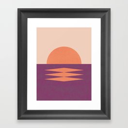 Sunset Geometric Pink Midcentury style Framed Art Print