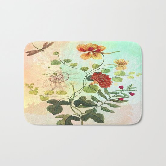 Simply Divine, Vintage Botanical Illustration Bath Mat