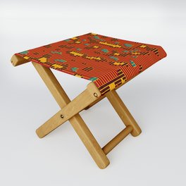 Fun African Pattern Design Folding Stool