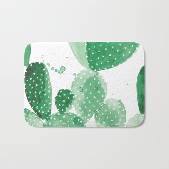 Green Paddle Cactus Bath Mat