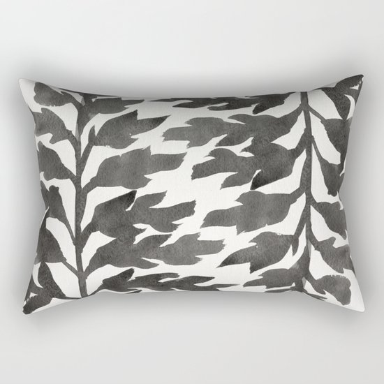 Black Fern Rectangular Pillow