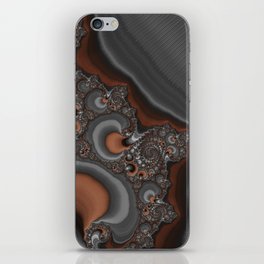 Fantastic Fractal Digital Art Copper Grey iPhone Skin
