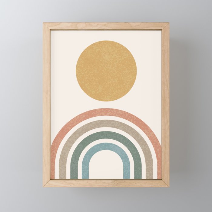 Mid-Century Modern Rainbow Framed Mini Art Print