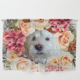 Westie Floral Wreath Wall Hanging
