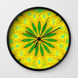 2021-07-10_kaleidoscope_flower_pspst_9000 Wall Clock | Pattern, Bluehues, Kaycyscreations, Orangehues, Kaleidoscope, Graphicdesign, Digital, Yellowhues, Kaycyruffer, Greenhues 