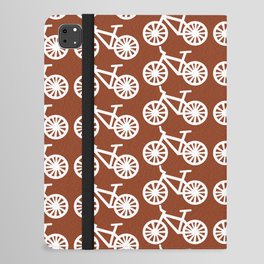 Bike Lover Cyclist Brown Print Pattern iPad Folio Case