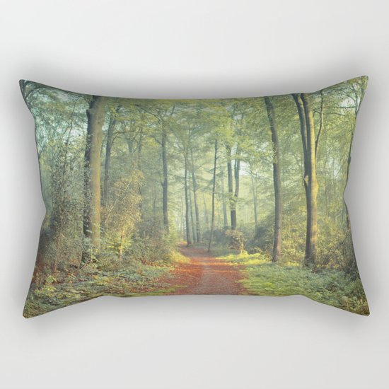 Forest Morning Walk Rectangular Pillow