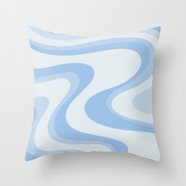 Retro Swirls Powder Blue Abstract Pattern Throw Pillow