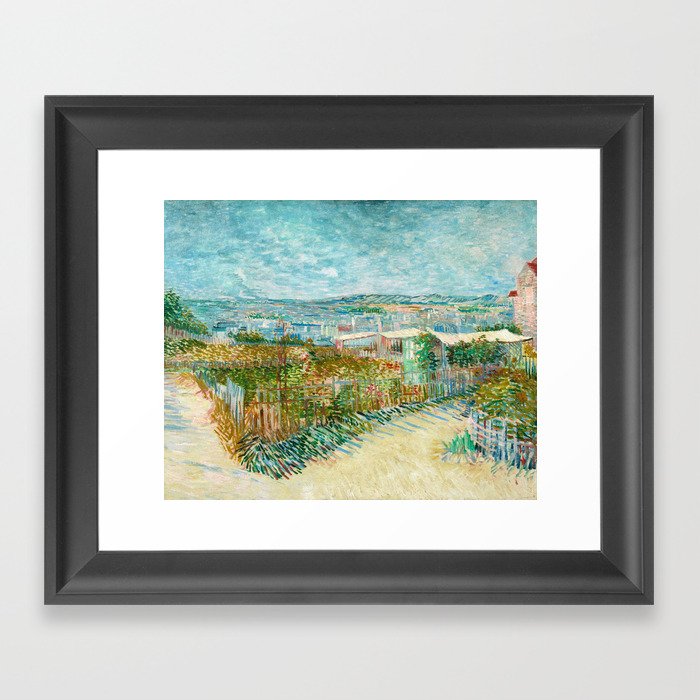 Montmartre, Behind the Moulin de la Galette, Paris, July 1887 by Vincent van Gogh Framed Art Print